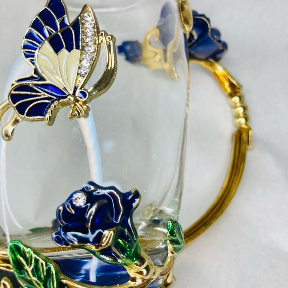 GLASS & METAL COFFEE/TEA CUP - Picture 4 of 7